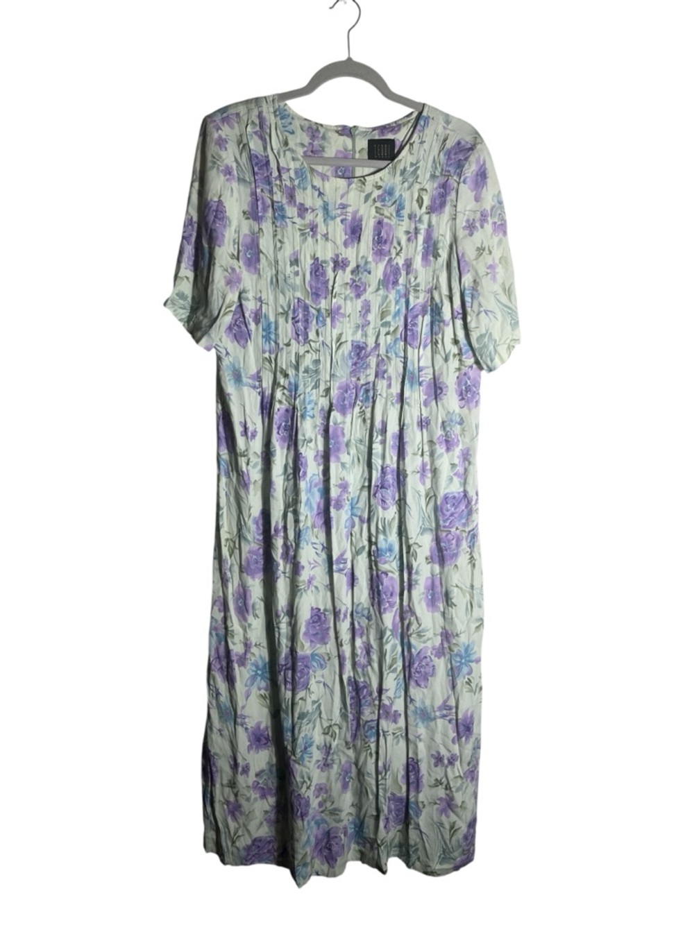 TEDDI Women’s Vintage Pastel Floral Midi Dress Short Sleeve Cottagecore